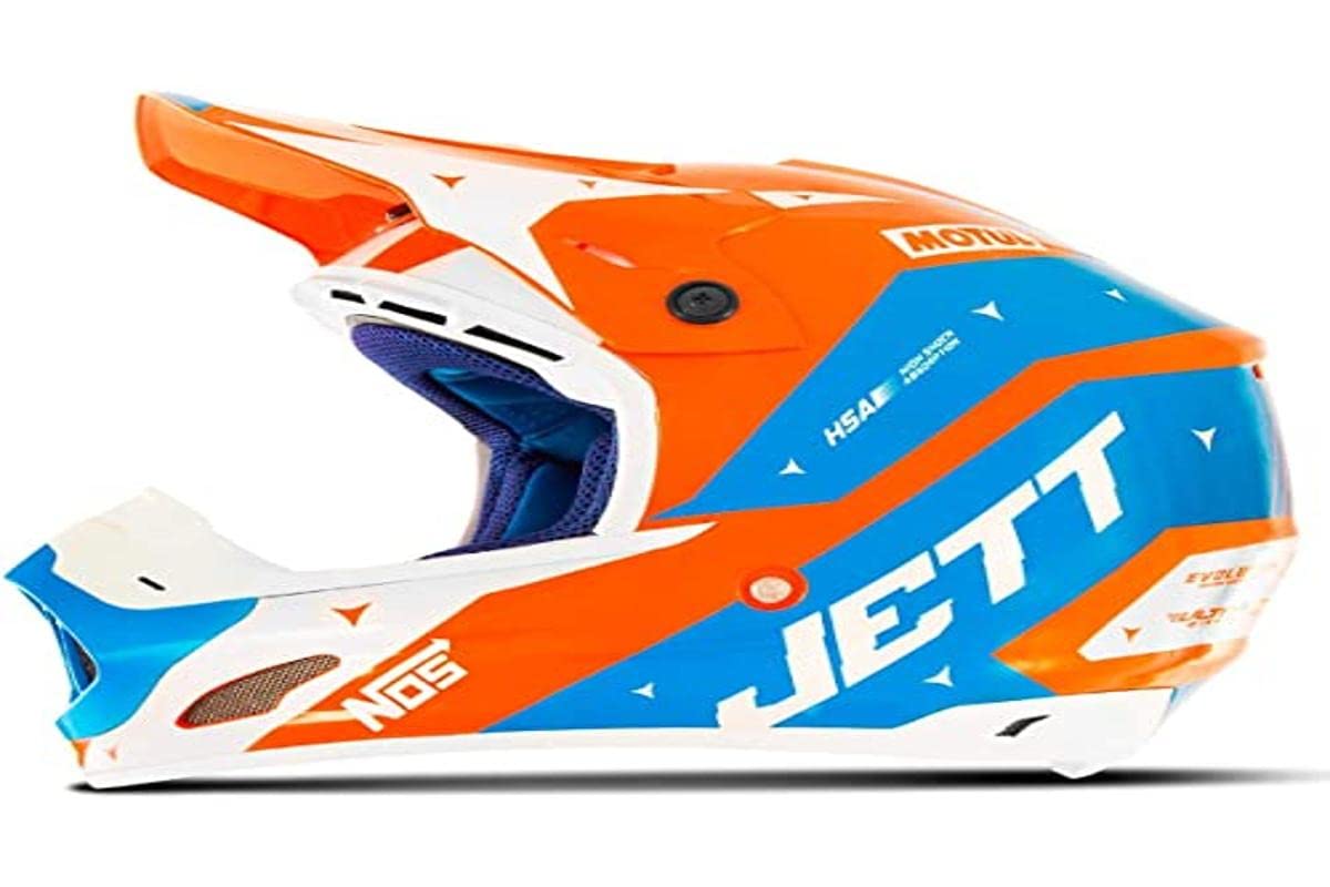 Capacete Motocross Th1 Jett Evolution 2 Laranja/Azul Celeste 58
